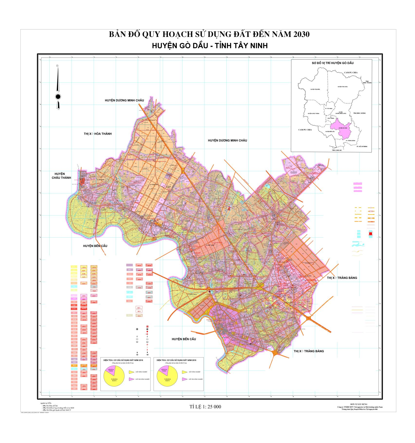 Bản đồ quy hoạch sử dụng đất huyện Gò Dầu, tỉnh Tây Ninh