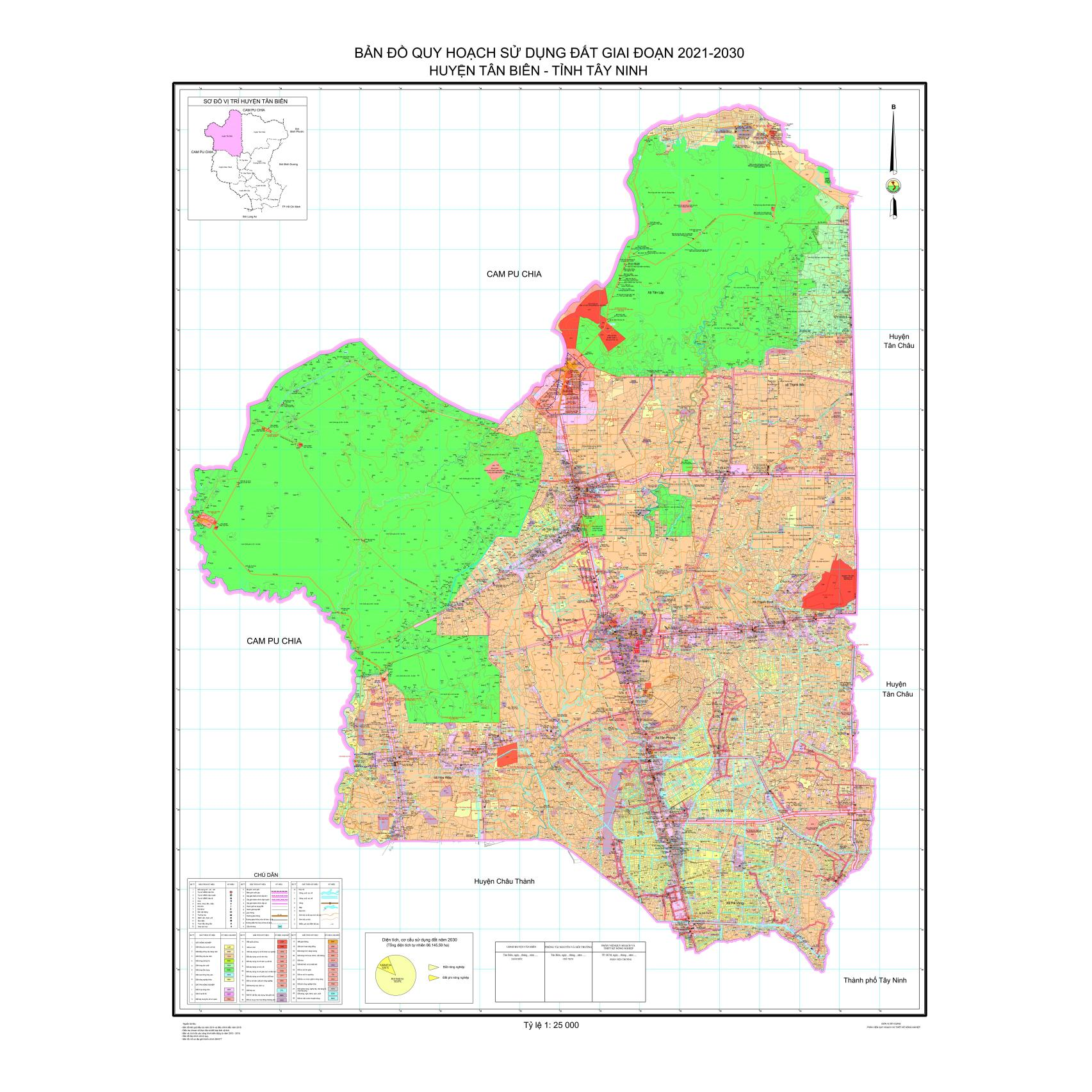 Bản đồ quy hoạch sử dụng đất Huyện Tân Biên, Tây Ninh