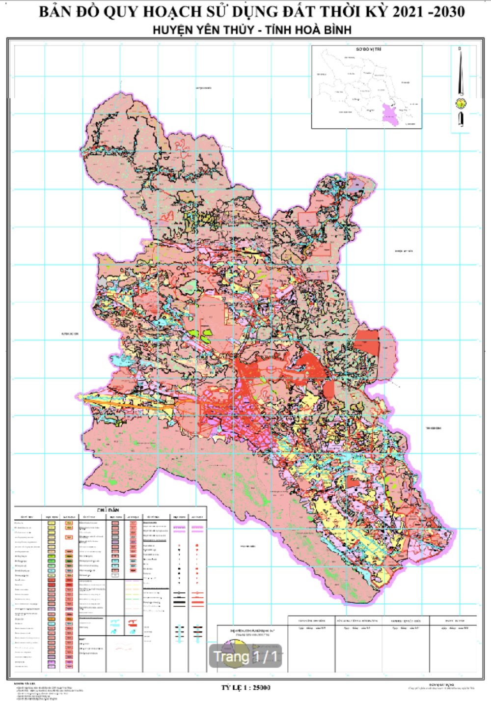 ban do quy hoach su dung dat huyen yen thuy den nam 2030