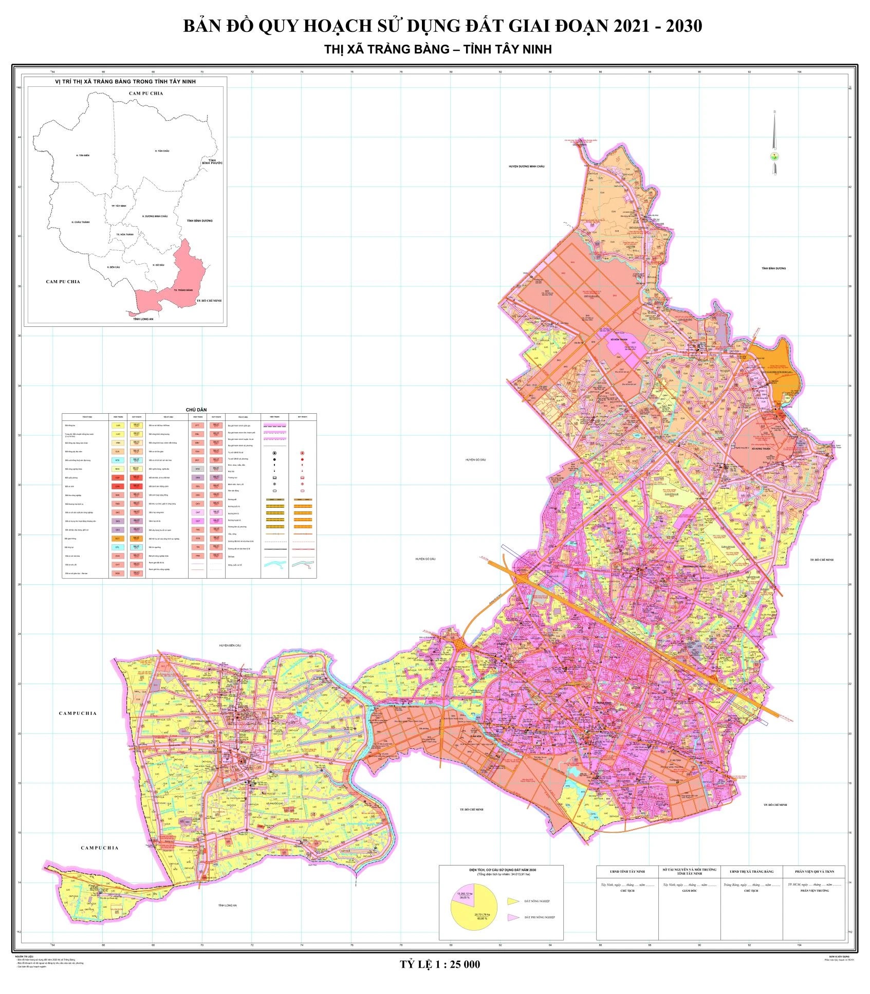 Bản đồ quy hoạch sử dụng đất Thị xã Trảng Bàng, Tây Ninh