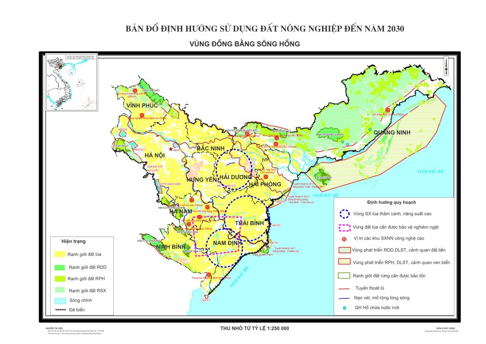ban do quy hoach su dung dong bang song hong den nam 20302